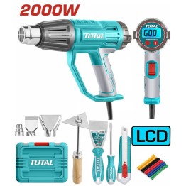 Pistola de calor 2000w 50-600c lcd +accesorios industrial