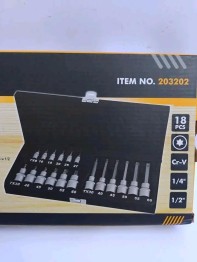 SET DE TUBOS CON PUNTAS TORX DE 1/4" Y 1/2"
