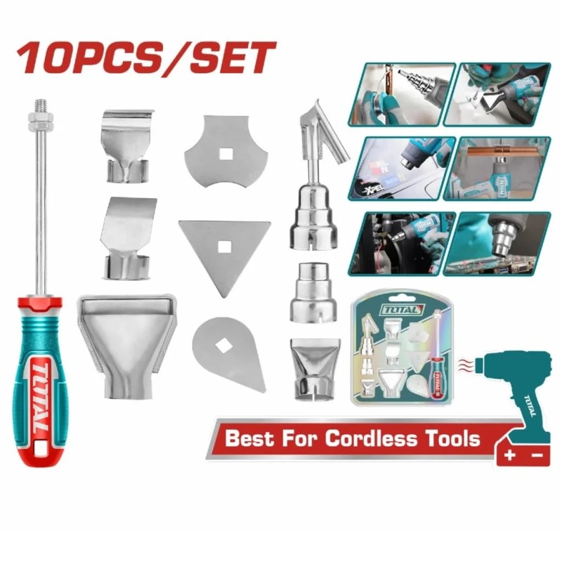 ACCESORIOS PARA PISTOLA DE CALOR (10 PZS) - TOTAL
