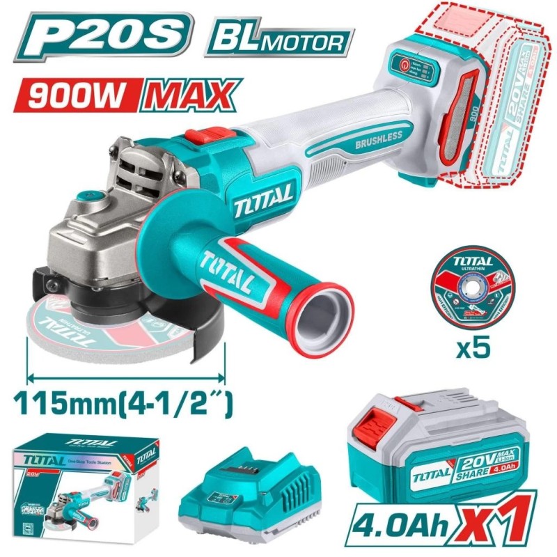 AMOLADORA ANGULAR 20V 900w 115MM