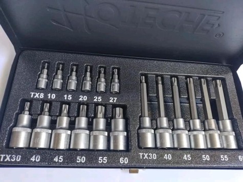SET DE TUBOS CON PUNTAS TORX DE 1/4" Y 1/2"