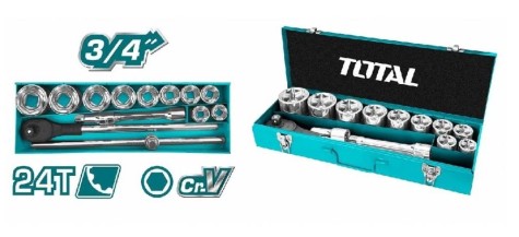Set de Juego Tubos y Ratchet 15 piezas Total de 3/4