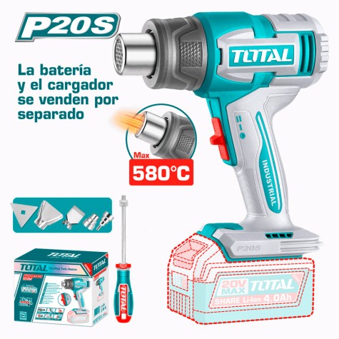 PISTOLA DE CALOR A BATERIA 20V 580MAX - SIN BAT TOTAL