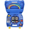 Manómetro de 3 vías con manguera y gancho para R410a, R32, R22, R-134a